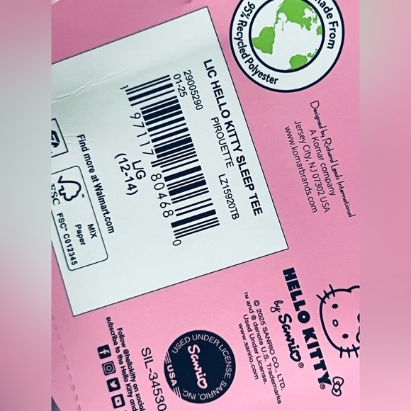 Hello Kitty Women's Sleep Tee with Short Sleeves, - Picture 6 of 10